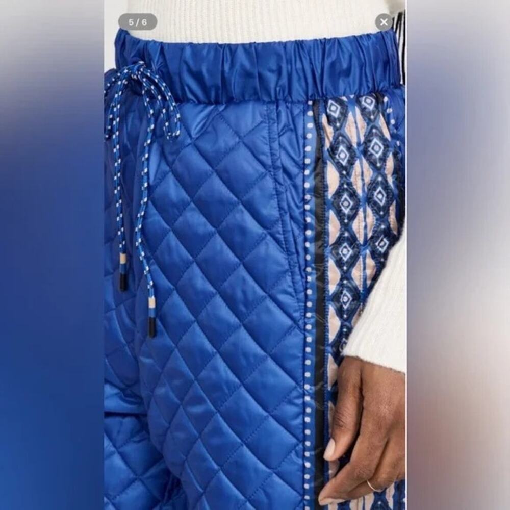 FARM RIO NWT $255 Macaw Quilted Ankle Pants Cobalt Blue Women's Size S - Picture 4 of 13